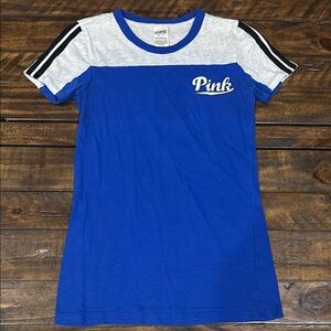 PINK Blue and Gray T-Shirt with Black Stripes